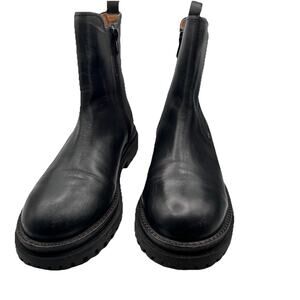 Zara Botin Chelsea Piel lug sole side zip ankle boot 2107/230 Womens Sz 37/6.5